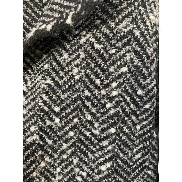 Cocogio Black Gray Herringbone Wool Open Front Knit Sweater Blazer Size XL - Picture 2 of 7